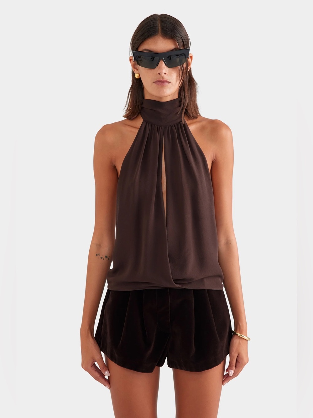 Venroy Silk Halter Top - size S
